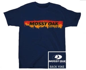 Youth NWT Mossy Oak Treeline Sunset Tee Short Sleeve T-Shirt Navy Blue Size M - Picture 1 of 1