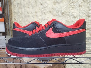 black red suede air force 1