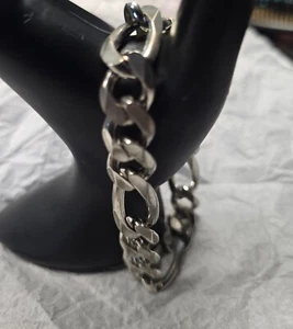 Men's Cuban link 925 silver bracelet, weighing 55.8 grams (FYA6) - Picture 1 of 4