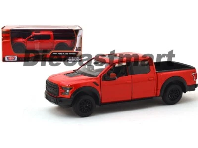 Camioneta pickup Ford F-150 Raptor 2017 Motor Max 1:24 azul/rojo 79344 diecast 1:27 Foto 1 de 4
