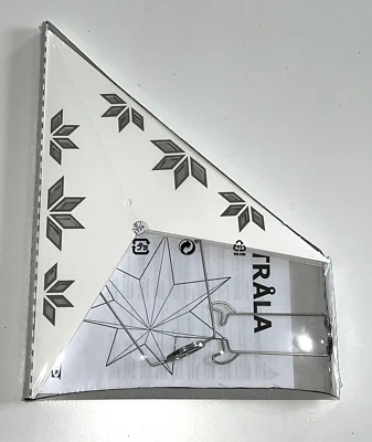 IKEA Strala Estrella Lámpara Colgante Pantalla, Copos de Nieve Blanco Gris 24" Nuevo Foto 1 de 4
