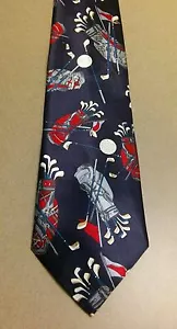 100% Silk Tie Mercedes Dark Blue Golf Necktie - Picture 1 of 4
