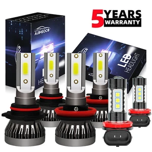 LED Headlight Fog Light Bulbs Bright White FOR Jeep Grand Cherokee 2014-2018 - Picture 1 of 12