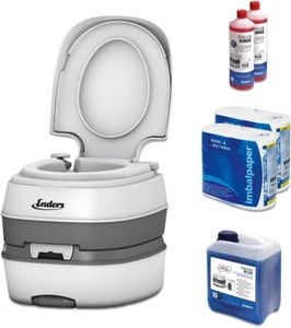 Set WC Chimico Portatile per Campeggio - Deluxe Starter Set Blue 5L Con Liquido - Foto 1 di 12