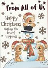FROM ALL OF US CHRISTMAS CARD Lovely Traditional colour inner 13X19cm free p & P