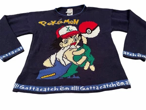 Official Pokemon Rare Ash Poke Ball Knit Sweater Children's Boys Girls Medium - Picture 1 of 6