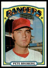 1972 Topps Pete Broberg Rookie Texas Rangers #64