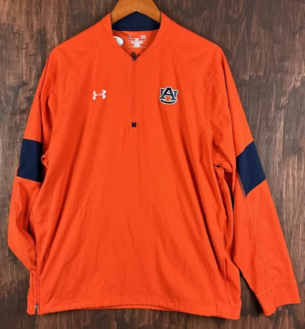 Large AUBURN Under Armour Team Issued Sideline Windbreaker Orange Men’s L NCAA Cover