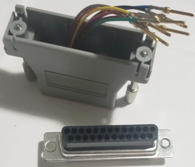 Customizable RJ45 Male   DB25 Female Adapter Jack Serial Network Cat5e Cat6 8P8C - Image 1 of 4