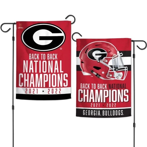 GEORGIA BULLDOGS 2022 NATIONAL CHAMPIONS 2 SIDED GARDEN FLAG 12"X18" YARD BANNER Cover