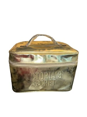 Victoria's Secret Estuche Tren Cosmético Viaje Dorado Nuevo Foto 1 de 4