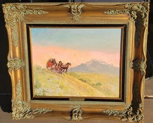 Arizona Listed Earl Macpherson 1910-93 Butterfied Stagecoach Original Painting - Picture 1 of 7