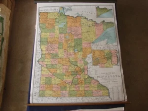 1921 McConnell Map Co. Post Route Map State of Minnesota Rare Commercial Edition - Picture 1 of 15