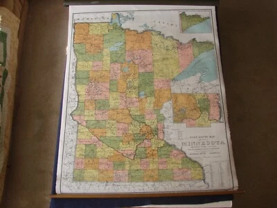 Mapa de ruta postal McConnell Map Co. 1921 estado de Minnesota edición comercial rara Foto 1 de 4