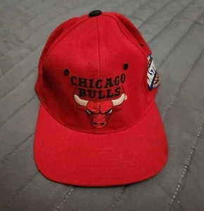 Vintage 90's CHICAGO BULLS Fitted Hat Red Starter Rare - Picture 1 of 4