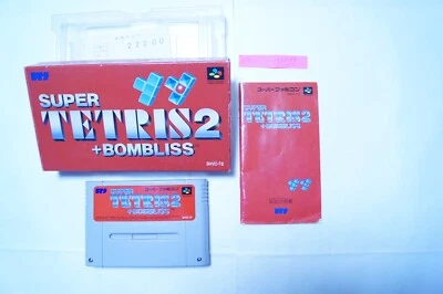 Super Tetris 2 + Bombliss 1992 Box Manual Nintendo Famicom SNES Japan Vintage - Image 1 of 2
