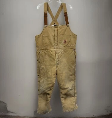 Mono de trabajo marrón desgastado Walls 12/8 para hombre XL forrado regular hecho en EE. UU. Foto 1 de 4