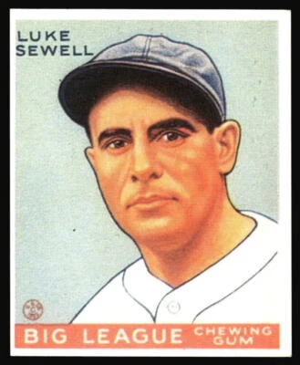 1983 Galasso 1933 Goudey Reprint Luke Sewell #163 Washington Senators - Image 1 of 2