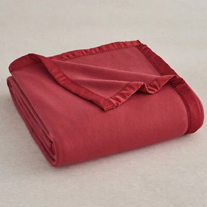 Fleece Blanket Throw Twin Queen King Satin Binding Edges Lightweight Blankets - Picture 1 of 53