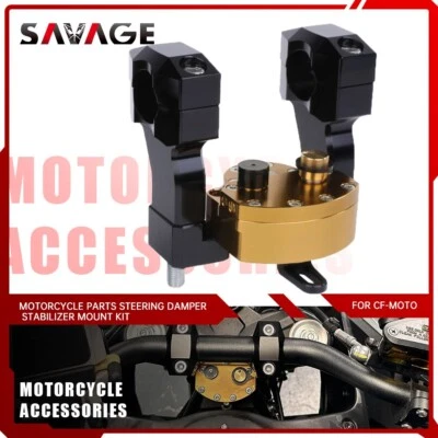CNC Steering Damper Stabilizer Mount Kit For CFMOTO 450 MT 2024 450MT Golden - Image 1 of 4