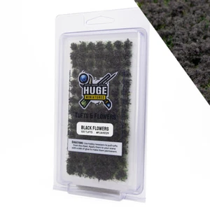 Huge Miniatures Flower Tufts, Black Huge Minis – 100 Self-Adhesive Grass Tufts - Picture 1 of 4
