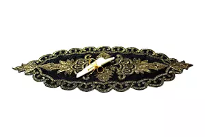 Handmade Black and Gold Beaded Table Runner Decorative Runner Mat 13X32 Inches - Picture 1 of 6