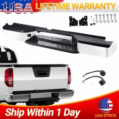 For 2005-2019 Nissan Frontier Chrome Steel Rear step Bumper w/o Sensor Holes Foto 1 de 4