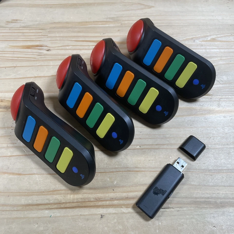 4x Original Wireless Buzzer mit Empfänger PS3 Buzz - Bild 1 von 1