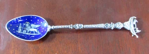 14,46 g 800 Sterling Silber & Emaille Andenken Löffel Venedig Italien Löwe der Heiligen Mark - Bild 1 von 8