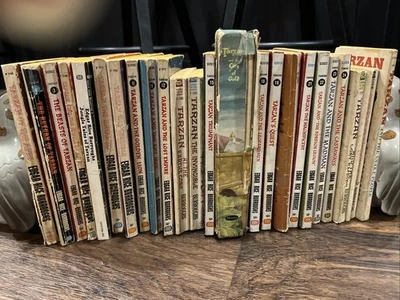 Edgar Rice Burroughs Mixed Vtg Paperback Lot Tarzan 24 Books Foto 1 de 4