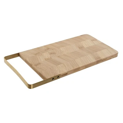 Tagliere Home ESPRIT Dorato Naturale Metallo Bambù 35,5 x 17,5 x 1,5 cm - Immagine 1 di 4