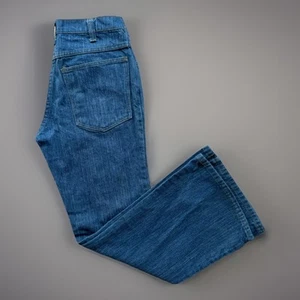 Vintage National Flare Jeans 28 Blue Medium Wash 80s Made in USA Bell Bottoms - Picture 1 of 10