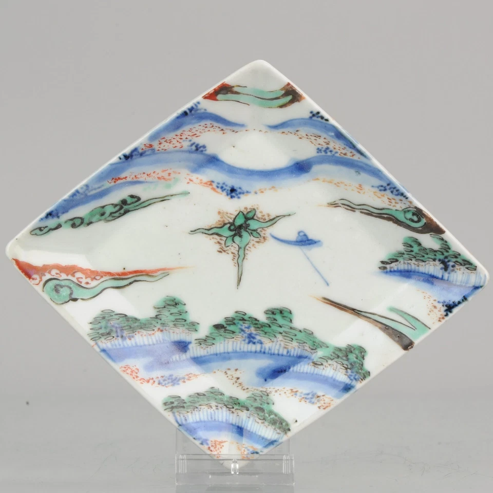 Plato de porcelana japonés período Edo antiguo ko-Kutani ca 1660-80 calidad superior Foto 1 de 1