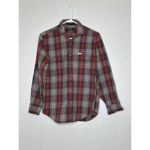 Vintage Polo Ralph Lauren Heavy Weight Button Up Flannel Boys Large Plaid READ - Picture 1 of 5