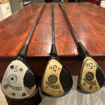 Vintage Spalding Executive 1,3,5 Wood Golf Club Set Matching Drips Steel Regular - Image 1 of 4