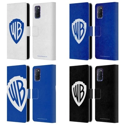 OFFICIAL WARNER BROS. SHIELD LOGO LEATHER BOOK WALLET CASE COVER FOR OPPO PHONES - Image 1 of 4
