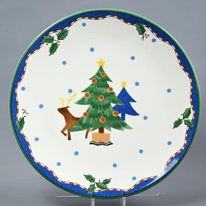 Plato de cena Mikasa Christmas Glow 11" plato de moda DW 108 árboles acebo reno - Imagen 1 de 10