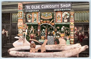 1910-20 ALASKAN CURIO SHOP SEATTLE WASHINGTON TÓTEM POSTES MÁSCARAS POSTAL - Imagen 1 de 2