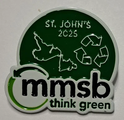 2025 Canada Games St John's NFLD MMSB Sponsor Pin Think Green Recycle — 第 1/2 张图片