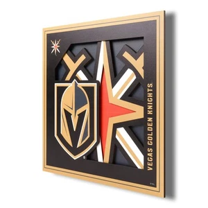NHL Vegas Golden Knights 3D Logo Serie Wandbild - 12x12 - Bild 1 von 6