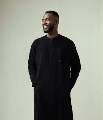 Herren Jubba Kaftan Dashiki, Robe Saudi Arabisch Muslim Langarm Maxi Robe Neu - Bild 1 von 4