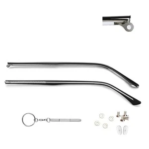 1 Pair Metal Glasses Arms Glasses Temple Black Eyeglasses Arms Legs, Screws, ... - Picture 1 of 6