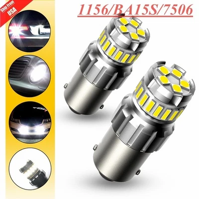 AUXITO 1156 1159 1259 LED Backup Reverse Turn Light Bulbs 6000K White 2F2 Series Foto 1 de 4