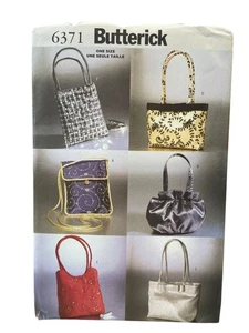 Butterick 6371 Evening Bags Sewing Pattern One Size Vintage - Picture 1 of 2