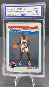 Michael Jordan 1991-92 Hoops #55 McDonald's Gem Mint 10 Team USA - Picture 1 of 2