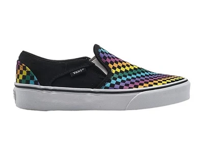 Zapatillas Vans Asher Sin Cordones Arco Iris Mini Cuadros Lona Patín 721356 Mujer Talla 6 Foto 1 de 4