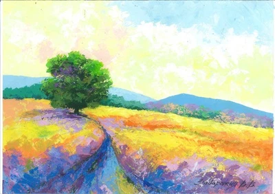 pintura original A3 16ZdV obra de arte acrílico paisaje moderno Foto 1 de 3