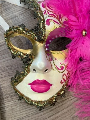 Venetian Hand Painted Mask Made in Italy  - Image 1 of 4