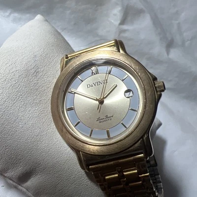 da vinci by lucien piccard watch, unisex, date, two tone face,37mm Case,St/St - Image 1 of 4