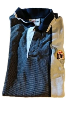 Chase Authentic Rusty Wallace Polo Mens Med Harley Davidson Miller Lite Vintage - Image 1 of 4
